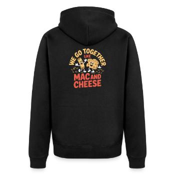 Mac and Cheese Best Friends Paar Design - Unisex Premium Bio Zip Hoodie - Schwarz - Hinten - Nico (187cm)