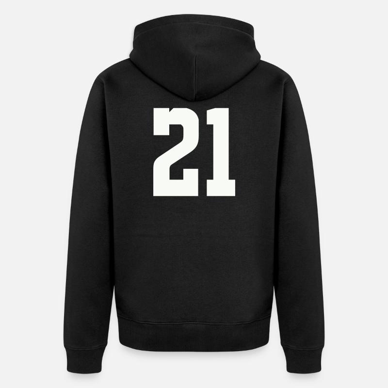 21 - Unisex Premium Bio Zip Hoodie - Schwarz