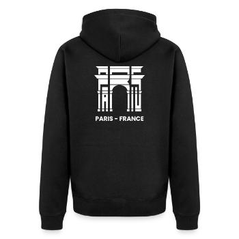 Paris France Arc de Triomphe France Touriste - Veste à capuche bio Premium Unisexe - noir - Dos - Nico (187cm)