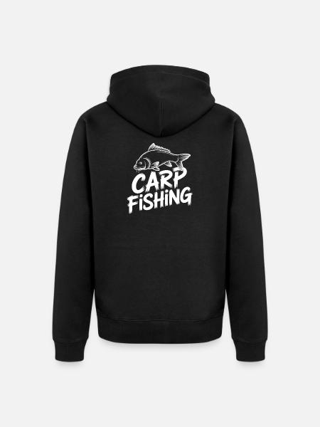 Carp Fishing Graphic Shirt - Unisex Premium Organic Zip Hoodie - black