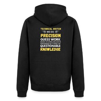 Rédacteur technique : Précision de la supposition - Veste à capuche bio Premium Unisexe - noir - Dos - Nico (187cm)