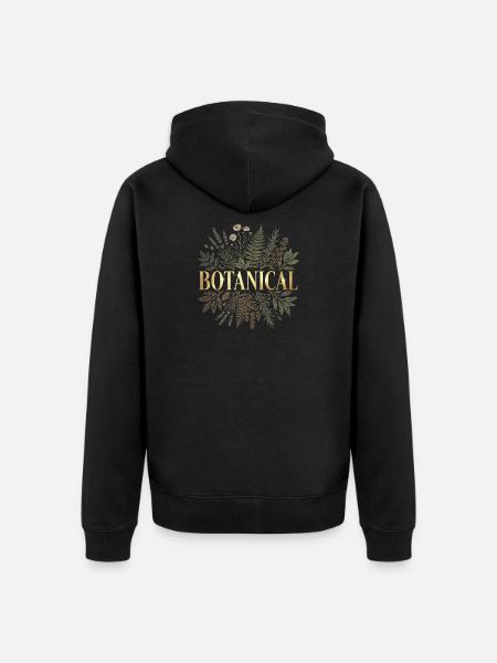 Golden Botanical - Unisex Premium Bio Zip Hoodie - Schwarz