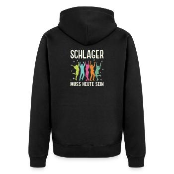 Schlager Party Schlagermusik Tanzparty Musik - Unisex Premium Bio Zip Hoodie - Schwarz - Hinten - Nico (187cm)