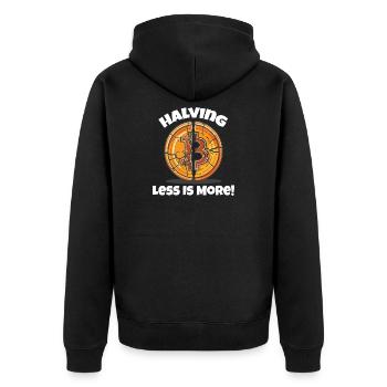 Welchen Teil von Bitcoin verstehst du nicht? - Unisex Premium Bio Zip Hoodie - Schwarz - Hinten - Nico (187cm)