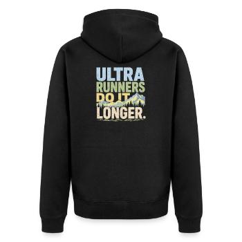 Les ultra-coureurs le font plus longtemps - Veste à capuche bio Premium Unisexe - noir - Dos - Nico (187cm)