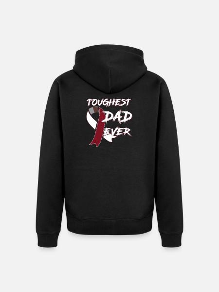 throat cancer - Unisex Premium Organic Zip Hoodie - black