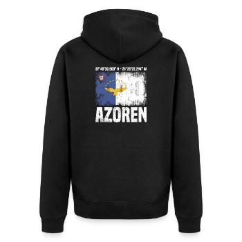 Voyage insulaire aux Açores - Veste à capuche bio Premium Unisexe - noir - Dos - Nico (187cm)