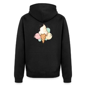 Kugel Für Kugel Glücklich - Unisex Premium Bio Zip Hoodie - Schwarz - Hinten - Nico (187cm)