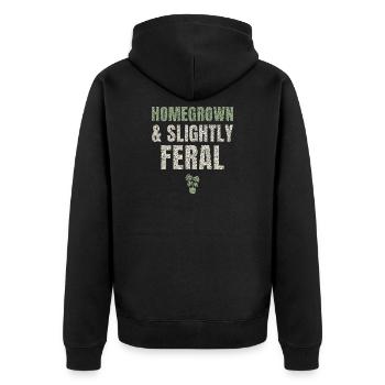 Cultivé localement et légèrement sauvage - Veste à capuche bio Premium Unisexe - noir - Dos - Nico (187cm)