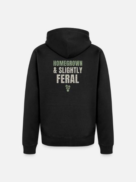 Homegrown And Slightly Feral - Unisex Premium Organic Zip Hoodie - black