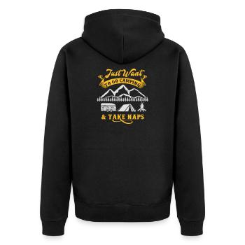 Je veux juste camper et faire des siestes - camping - Veste à capuche bio Premium Unisexe - noir - Dos - Nico (187cm)