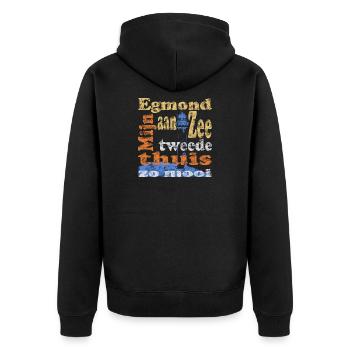 Egmond aan Zee Holland - Unisex Premium Bio Zip Hoodie - Schwarz - Hinten - Nico (187cm)