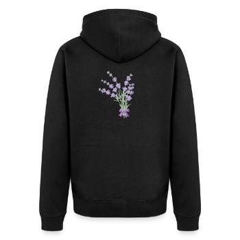 Bouquet of lavender - Unisex Premium Organic Zip Hoodie - black - Back - Nico (187cm)
