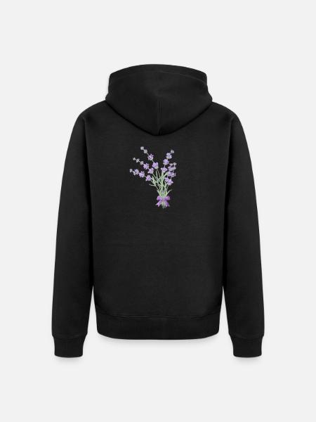 Bouquet of lavender - Unisex Premium Organic Zip Hoodie - black