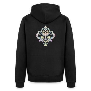 bel ornement baroque de couleur pastel - Veste à capuche bio Premium Unisexe - noir - Dos - Nico (187cm)