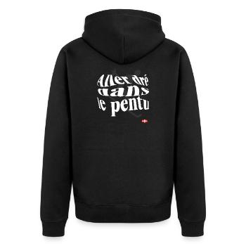 Illustration d’un Sempervivum Stylisé - Veste à capuche bio Premium Unisexe - noir - Dos - Nico (187cm)