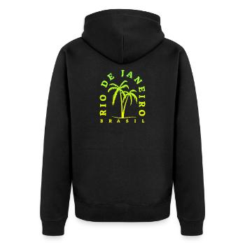 Rio Palm Neon Brasil - Unisex Premium Organic Zip Hoodie - black - Back - Nico (187cm)
