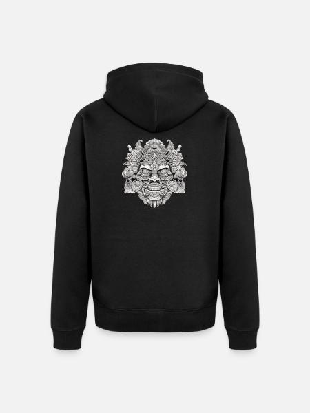 Psychedelic head - Unisex Premium Organic Zip Hoodie - black