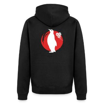 Silhouette de pingouin japonais - Veste à capuche bio Premium Unisexe - noir - Dos - Nico (187cm)
