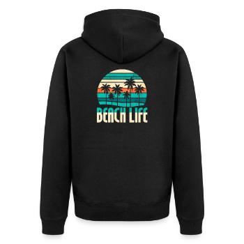 Bonheur de la vie à la plage - Veste à capuche bio Premium Unisexe - noir - Dos - Nico (187cm)