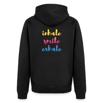 Inhaler Exhale Cours de yoga Méditation Coloré - Veste à capuche bio Premium Unisexe - noir - Dos - Nico (187cm)