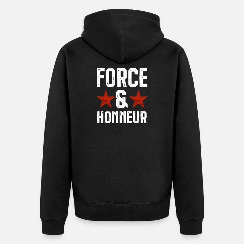 Force et honneur 1 - Veste à capuche bio Premium Unisexe - noir