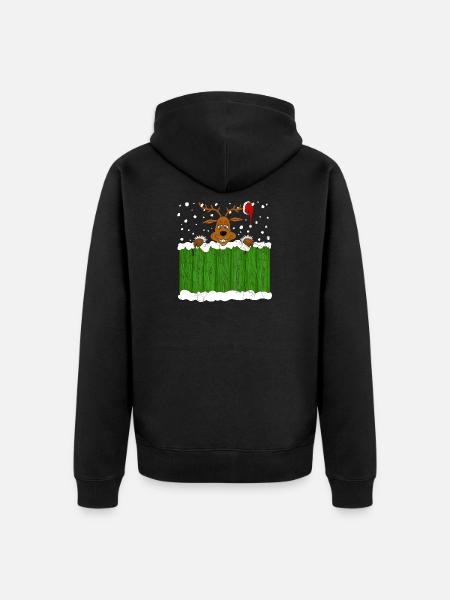 Noël avec un renne - Veste à capuche bio Premium Unisexe - noir