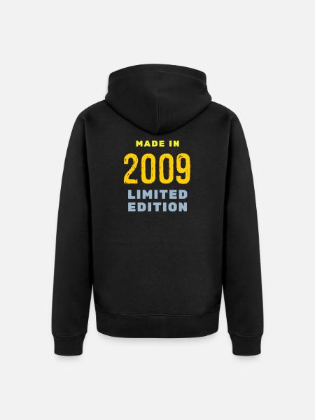 2009 - Unisex Premium Organic Zip Hoodie - black