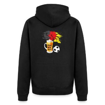 Football Germany - Unisex Premium Organic Zip Hoodie - black - Back - Nico (187cm)