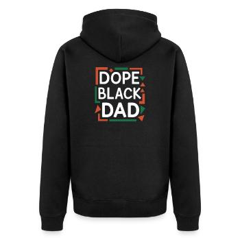 T-shirt audacieux noir de conception graphique de papa - Veste à capuche bio Premium Unisexe - noir - Dos - Nico (187cm)