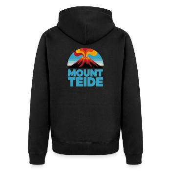 Mount Teide Cycling Volcano Art - Unisex Premium Organic Zip Hoodie - black - Back - Nico (187cm)