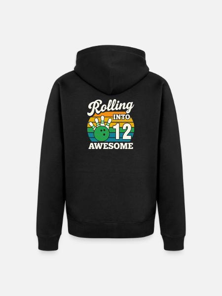 Célébration du bowling en 12 secondes - Veste à capuche bio Premium Unisexe - noir