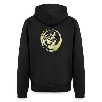 Tennis Spieler Silhouette - Unisex Premium Bio Zip Hoodie - Schwarz - Hinten - Nico (187cm)