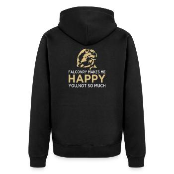 Falknerei Falkner Falknerin Beizjagd Greifvogel - Unisex Premium Bio Zip Hoodie - Schwarz - Hinten - Nico (187cm)