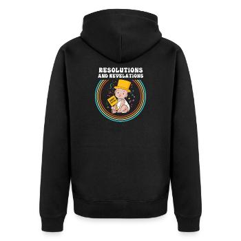 Gender Reveal Neujahr - Unisex Premium Bio Zip Hoodie - Schwarz - Hinten - Nico (187cm)