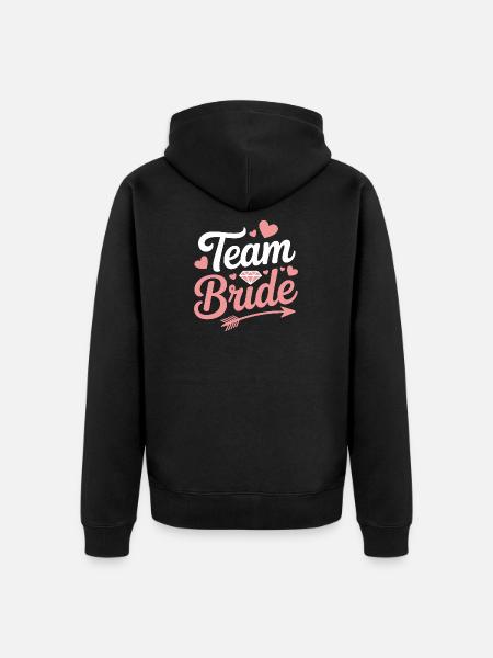 Team Bride Brautparty Herz Diamant - Unisex Premium Bio Zip Hoodie - Schwarz