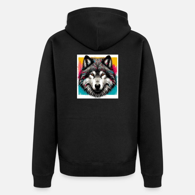 Loup - Veste à capuche bio Premium Unisexe - noir