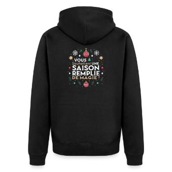 Saison magique de Noël - Veste à capuche bio Premium Unisexe - noir - Dos - Nico (187cm)
