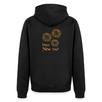 Happy New Year New Year's Eve Fireworks Explosion - Unisex Premium Organic Zip Hoodie - black - Back - Nico (187cm)