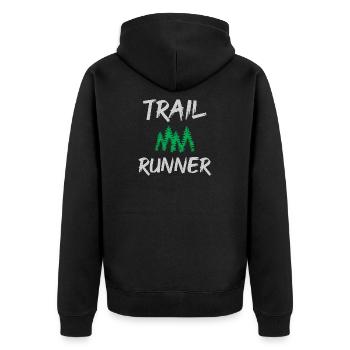 Coureur de trail - Veste à capuche bio Premium Unisexe - noir - Dos - Nico (187cm)