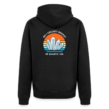 Geologe Geologin Geologie Gestein Steine Sammeln - Unisex Premium Bio Zip Hoodie - Schwarz - Hinten - Nico (187cm)