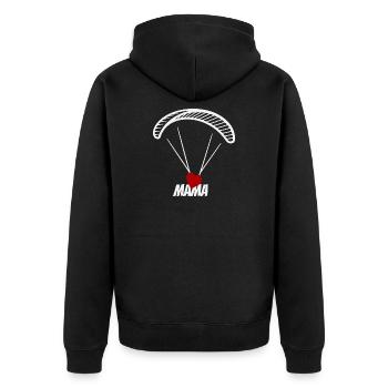 Maman parapentiste avec du cœur - Veste à capuche bio Premium Unisexe - noir - Dos - Nico (187cm)
