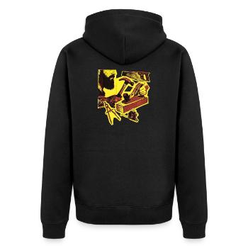 Handwerker Tischler Schreiner Zimmerer Vintage - Unisex Premium Bio Zip Hoodie - Schwarz - Hinten - Nico (187cm)