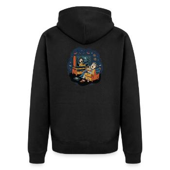 Soirée film d’horreur Humour de la peur - Veste à capuche bio Premium Unisexe - noir - Dos - Nico (187cm)