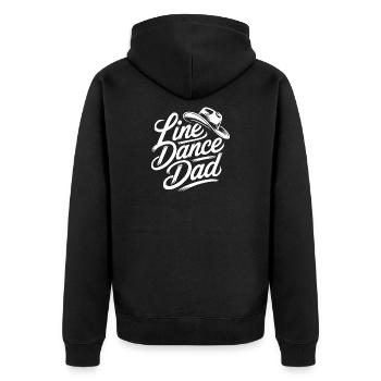 Line Dance Dad - Unisex Premium Organic Zip Hoodie - black - Back - Nico (187cm)