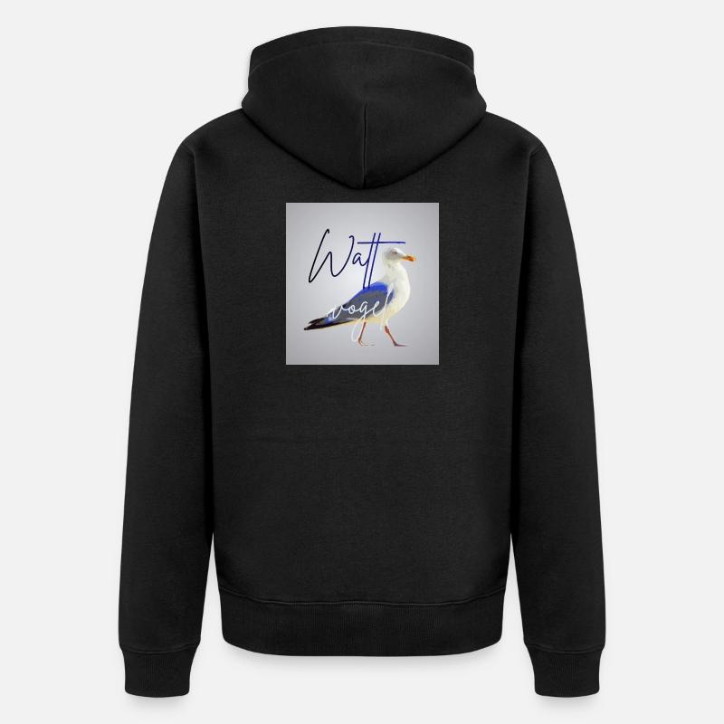 Wattvogel_3 - Unisex Premium Bio Zip Hoodie - Schwarz