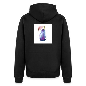 Pear in Pastels Abstract - Unisex Premium Organic Zip Hoodie - black - Back - Nico (187cm)