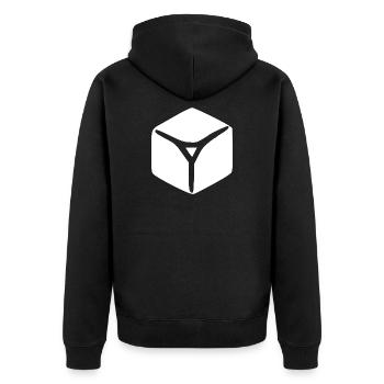 Eiswürfel weiß Eis Geschenk  - Unisex Premium Bio Zip Hoodie - Schwarz - Hinten - Nico (187cm)