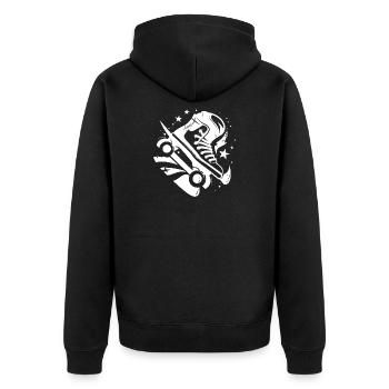 Roller Skates Graphic - Unisex Premium Organic Zip Hoodie - black - Back - Nico (187cm)