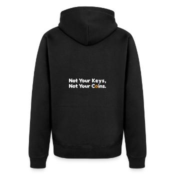 Le bitcoin n’est pas vos clés, pas vos pièces - Veste à capuche bio Premium Unisexe - noir - Dos - Nico (187cm)